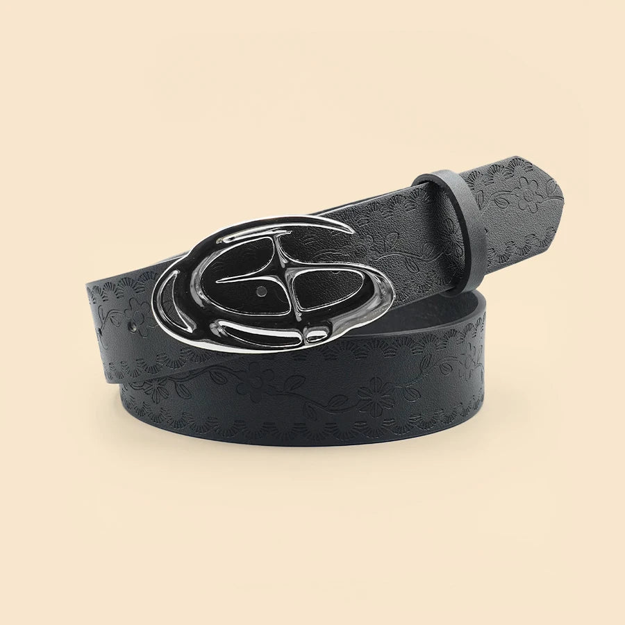 Pu Leather Jeans Belt Simple Fashion Casual Gothic Moon Star Buckle Belt Design Y2K Belt Vintage