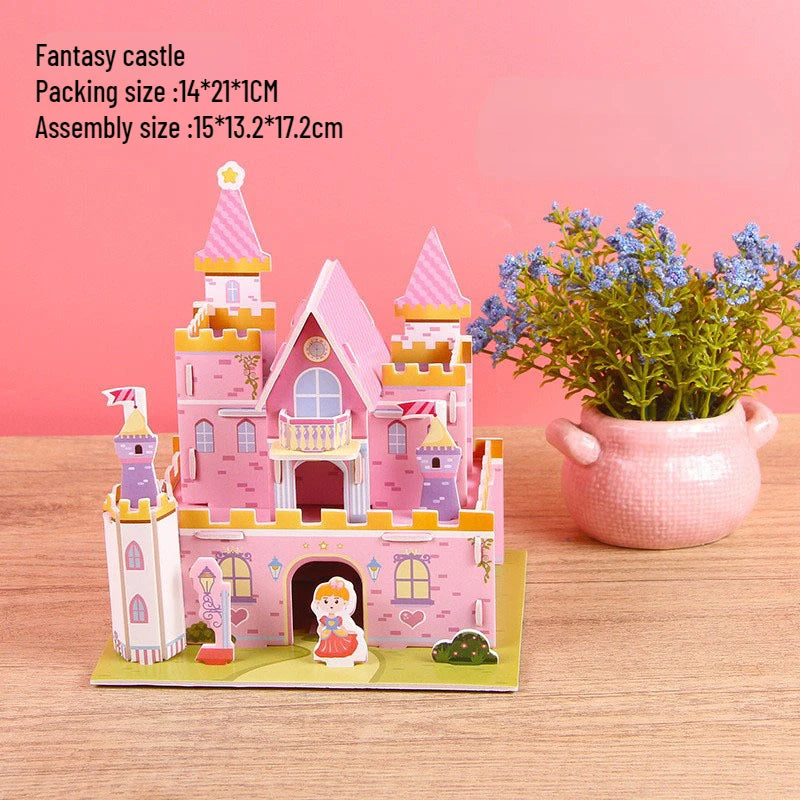 Castle Paper 3d Three-dimensional Puzzle Handmade DIY Puzzle Origami Kindergarten Children 6-10 Years Old Educational Toys