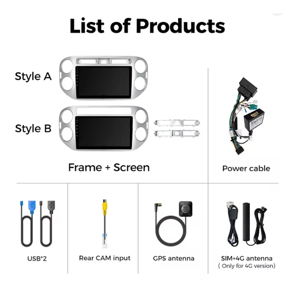 For Volkswagen VW Tiguan 2006 2010 2016 2K 12+256 QLED Android 15 CarPlay Car Radio Multimedia Video Player GPS stereo Head Unit