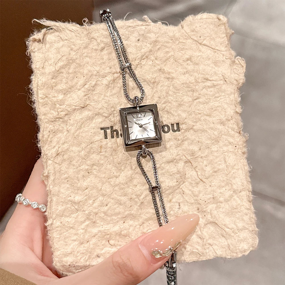 GEDI Square Women's Watch 2026 Bracelet Quartz Vintage Woman Watches Luxury Waterproof Fashionable Wristwatch Gifts