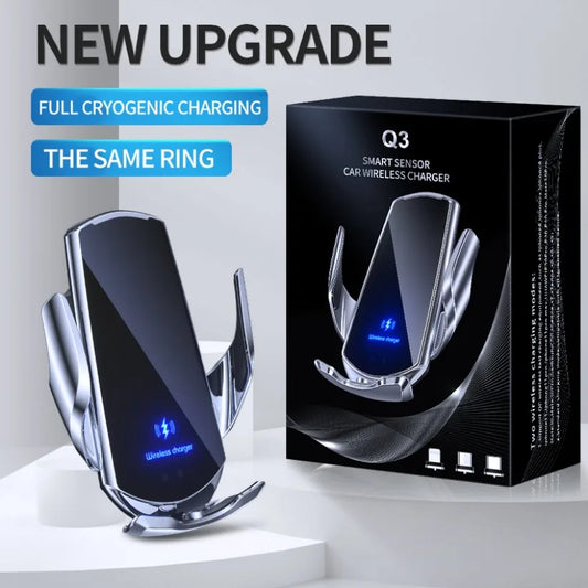 15W Car Magnetic Wireless Charger Automatic Car Mount Phone Holder For iPhone Samsung Infrared Induction Fast Charging