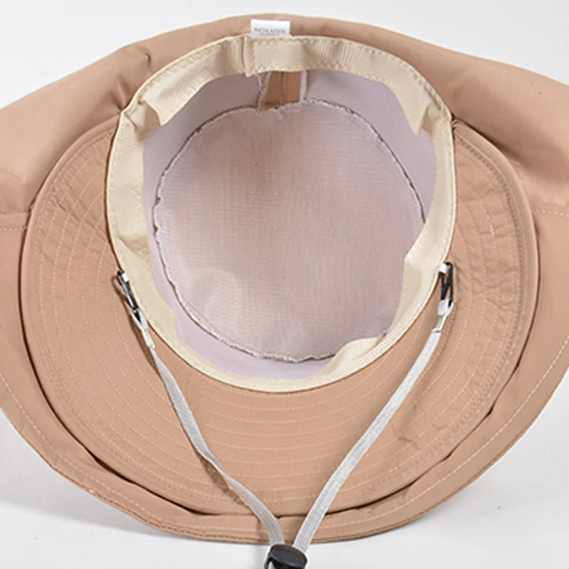 European and American summer women's mountaineering big brimmed fisherman hat for outings, sun protection hat, outdoor sun hat