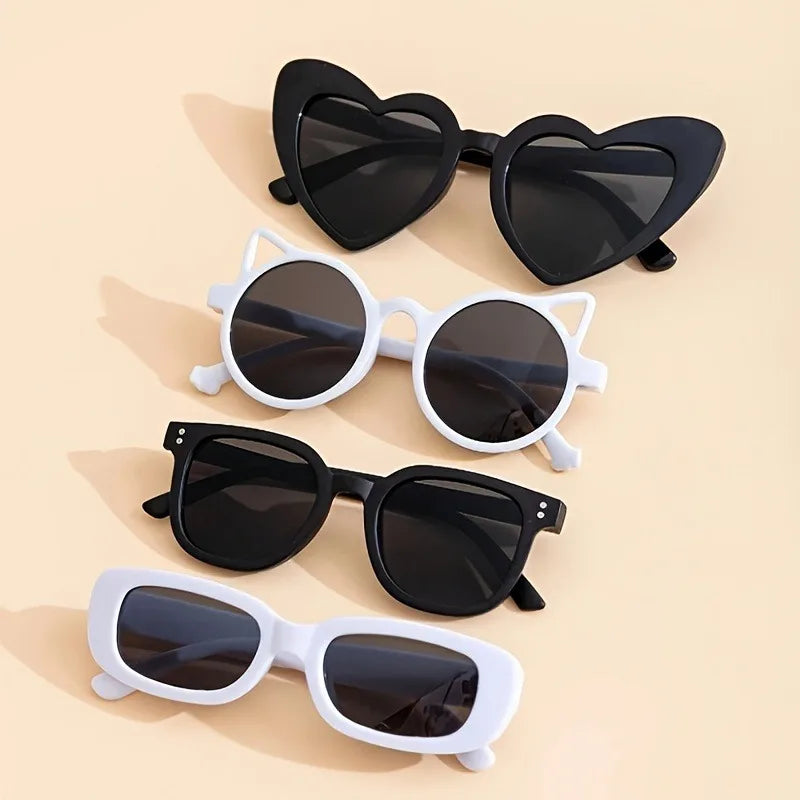 4pcs Cute Heart Bear Ear Shaped Fashion Glasses Perfect for Parties and Birthday Gifts New Year's Valentine's Day