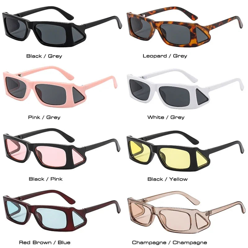 JNPCXI Fashion Unique Small Square Sunglasses Women Retro Brand Designer Men Trending Punk Sun Glasses UV400