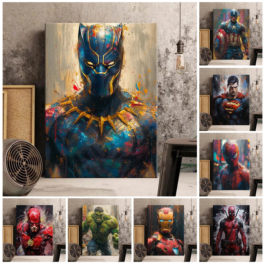 MINISO Poster Super Heroes Deadpool Canvas Wall Art Print Home Room Decor