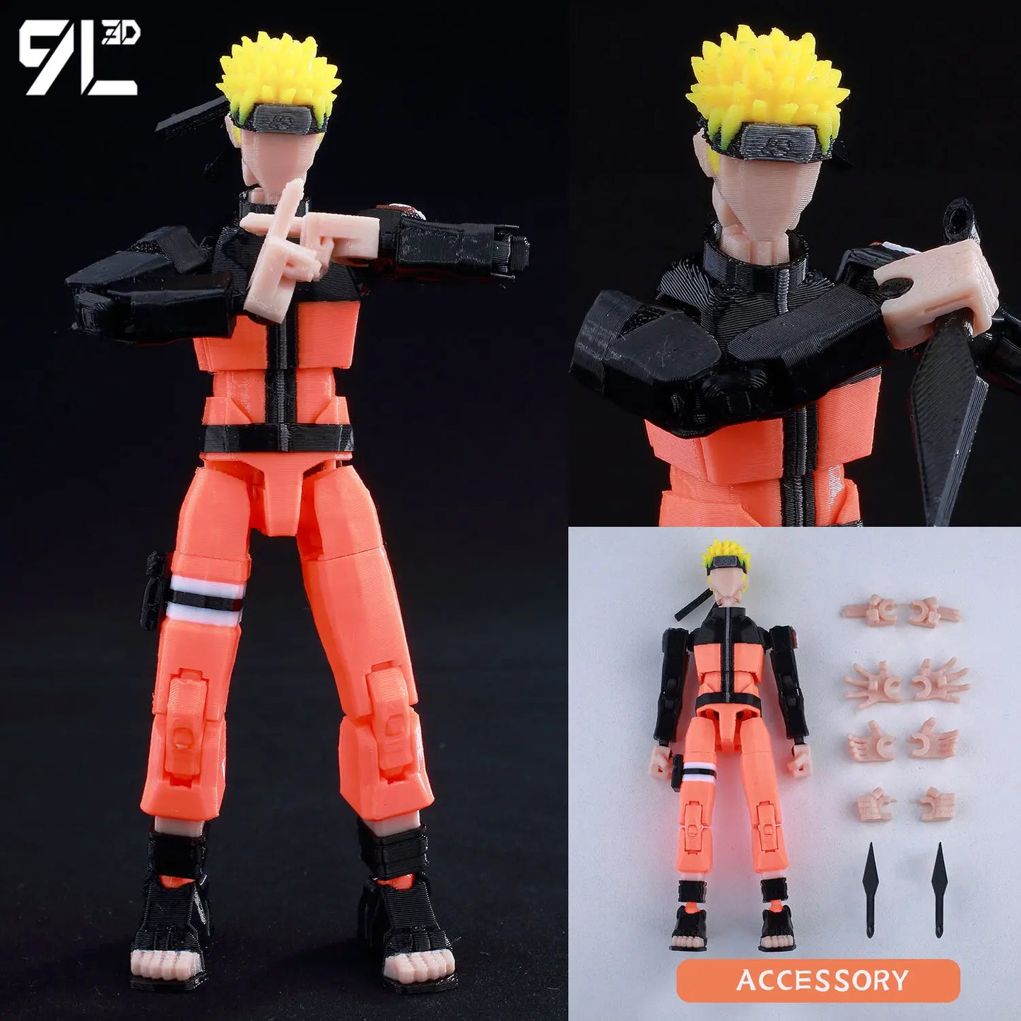 9L 3D Printed Anime Jujutsu Kaisen Sukuna Dummy 13 Shapeshift Action Figures
