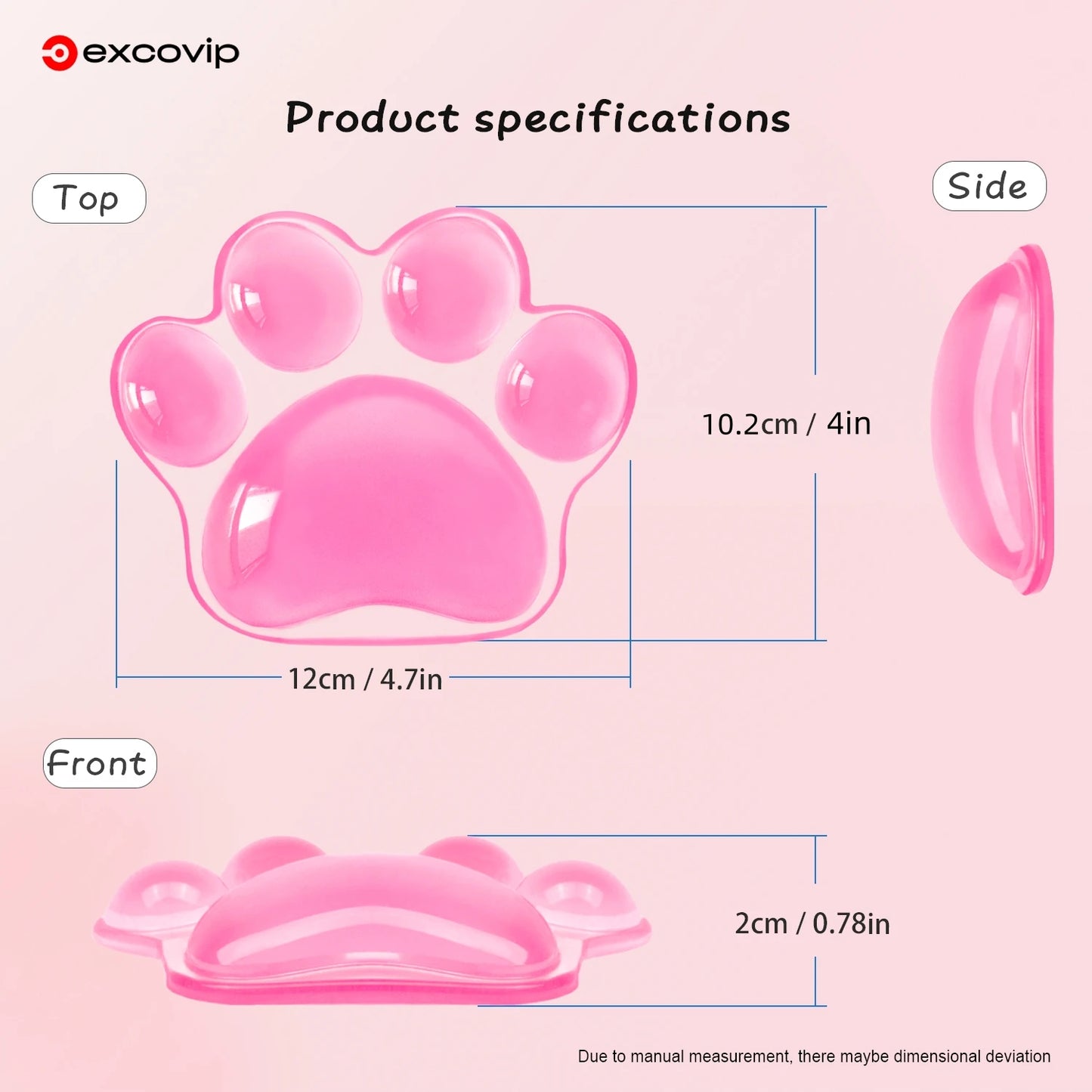 EXCO Ergonomic Silicone Mouse Wrist Rest Support Pad Cat Paw Hand Cushion Soft for Office Computer Laptop Gaming Pain Relief
