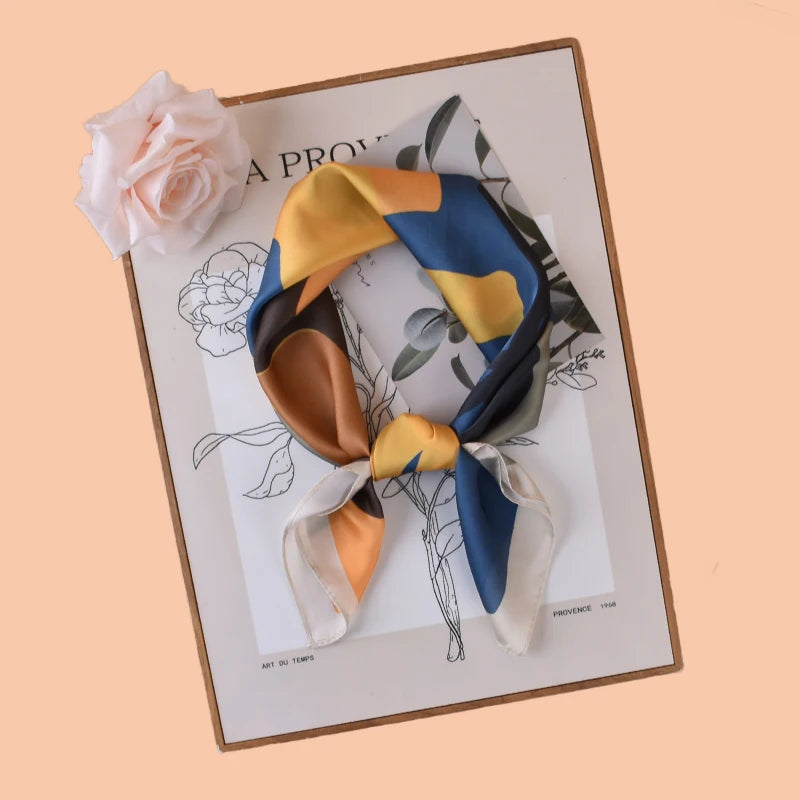 1pc Women's Camouflage Horse Head Print Thin Satin Silk-Like Square Scarf Bohemian Casual Neck Scarf Shawl Lightweight