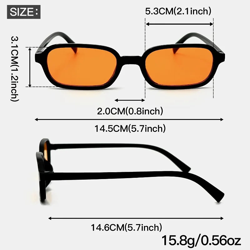6PCS Women's Rectangular Frame Sunglasses Set with Simple and High Quality, Minimalist Style