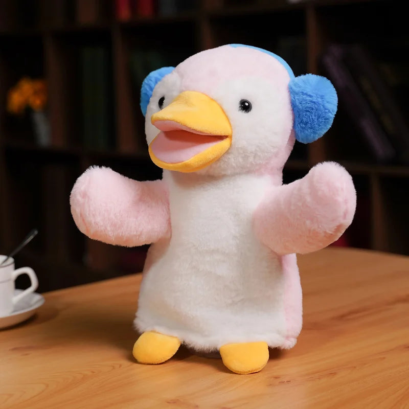 Cute Animal Plush Hand Puppets Soft Toys Chickens Unicorn Cattle Penguin Story Pretend Playing Doll Plush Toys Gift for Children