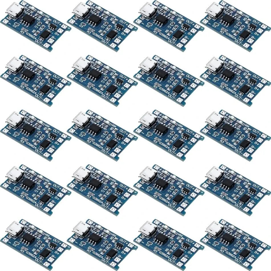 20pcs TP4056 1A 5V Lithium Battery Charging Board Module Micro USB/Type-c Interface Charging Protection 2-in-1