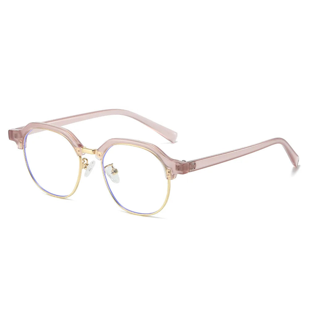 JNPCXI New Ins Popular Fashion Square Semi-Metal Women Sunglasses Shades UV400 Men Trending Clear Lens Frame