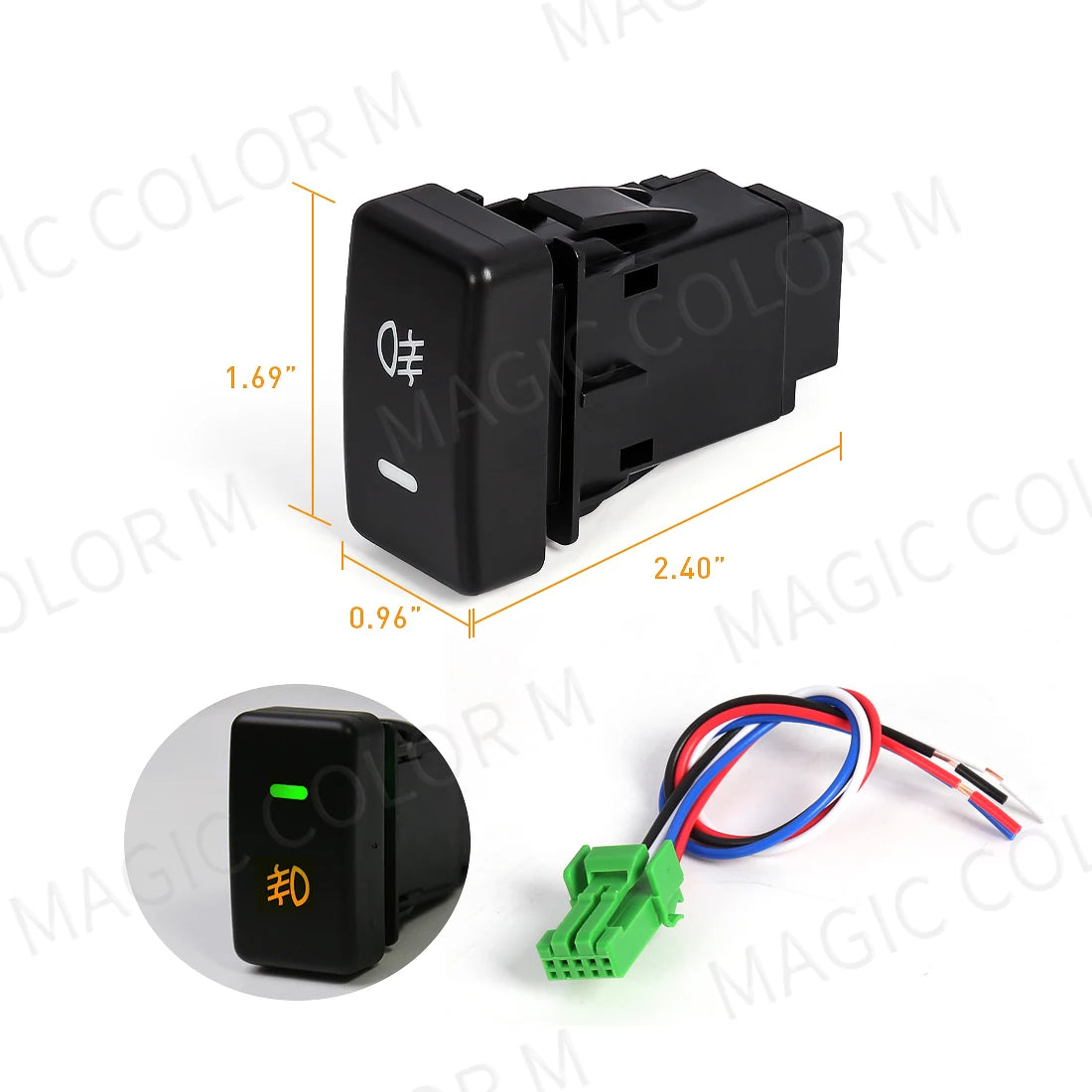 Fog Light Socket Switch Indicator LED On Off Push Button For Toyota Honda Nissan Mitsubishi Ford Suzuki Kia Car Accessories 12V