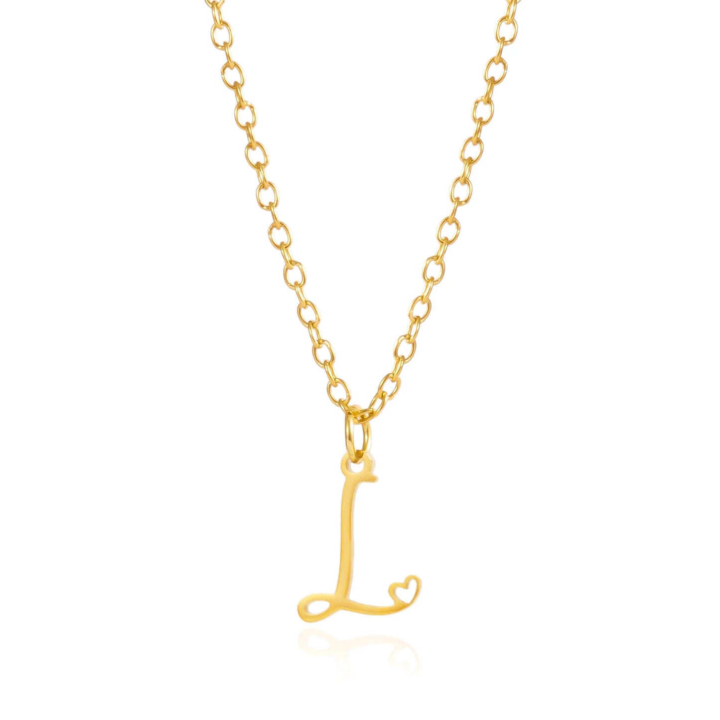 Fashion Stainless Steel A-Z Initial Letter Necklace For Women Elegant Gold Color 26 Alphabet Pendant Jewelry Girls Birthday Gift