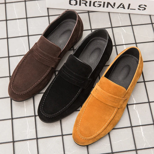 Summer Men's Loafers Flat Social Party Leather Loafers For Men Trend Casual Business Shoes Man Casual Office Driver Shoes Male