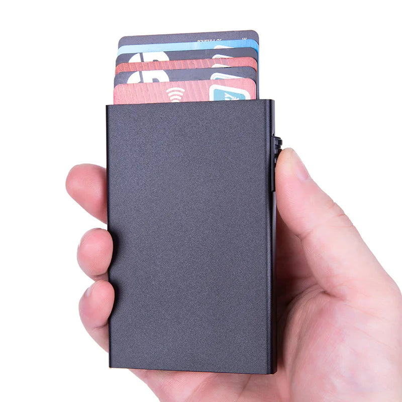 Magic ID Bank Credit Card Holder Smart Wallet Unisex Popup Cardholder Case Metal