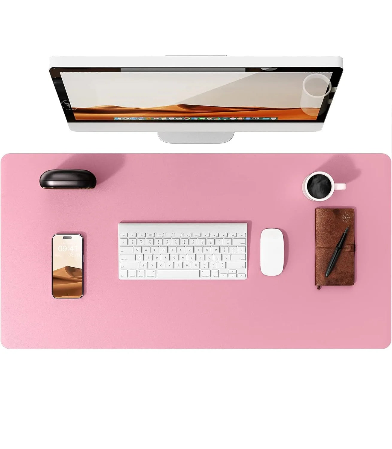 Leather Desk Pad Protector, Mouse Pad, Office Desk Mat, Waterproof  Non-Slip PU Desk Blotter, Computer Desk Pad for Women