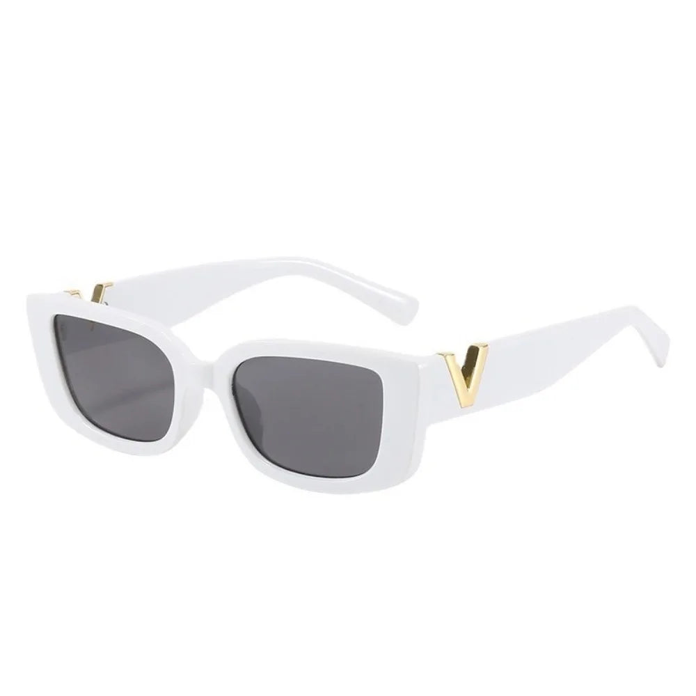 Women/Men Unisex with Fashion V-shaped Foots Outdoor Sunshade Square Sun Glasses