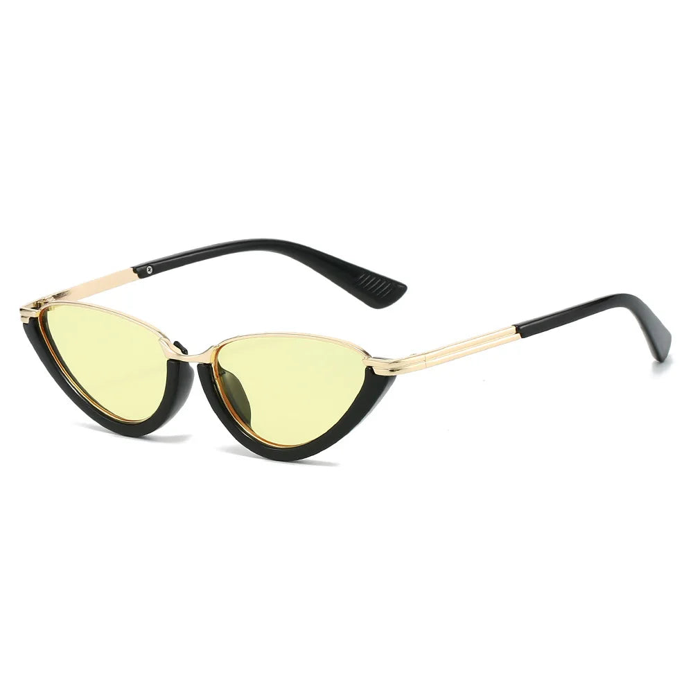 JNPCXI Retro Small Cat Eye Women Sunglasses Fashion Clear Ocean Lens Shades UV400 Men Trending Punk Gradient Sun Glasses