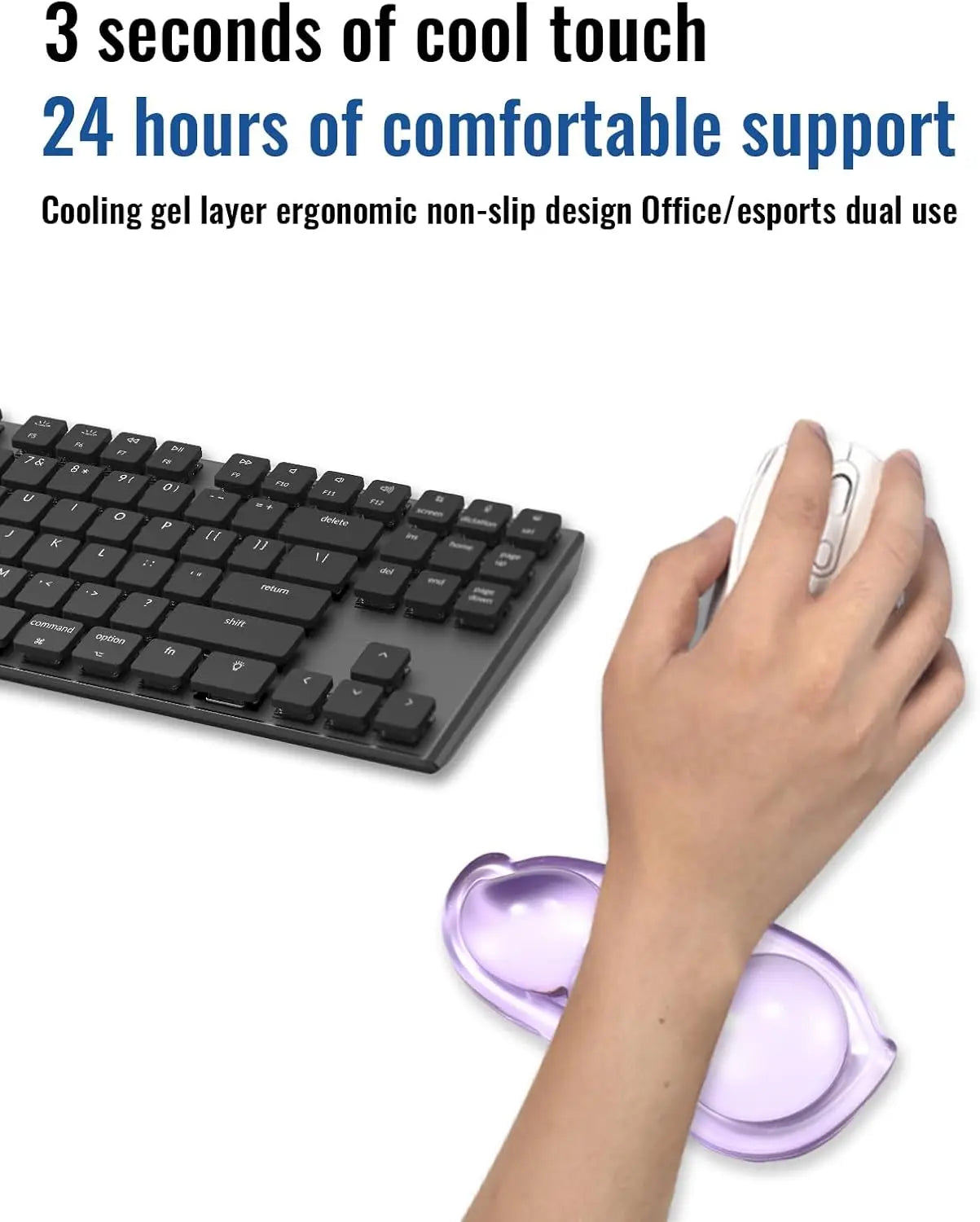 Clear Gel Wrist Rest for Keyboard and Mouse, Silicone Keyboard Wrist Rest, Cute Ergonomic Wrist Rest for Keyboard Mouse ﻿