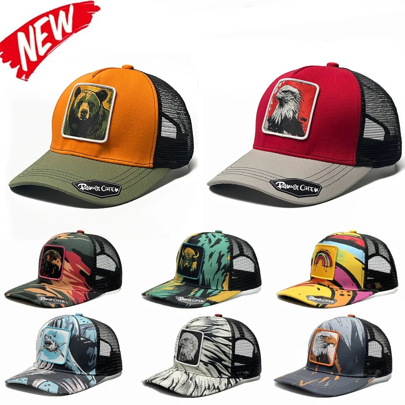 Luxury Designer Shark Wolf Bear Embroidered Baseball Cap Snapback Trucker Hats