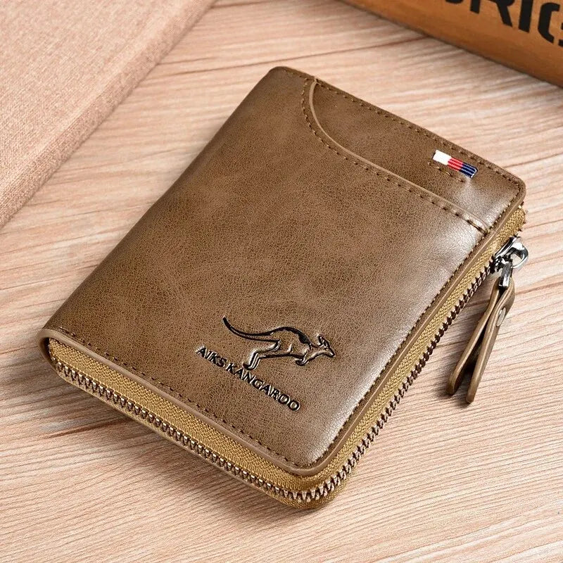 Mens Leather Wallet RFID Card Holder Business Zipper Purse Luxury Secure Wallet