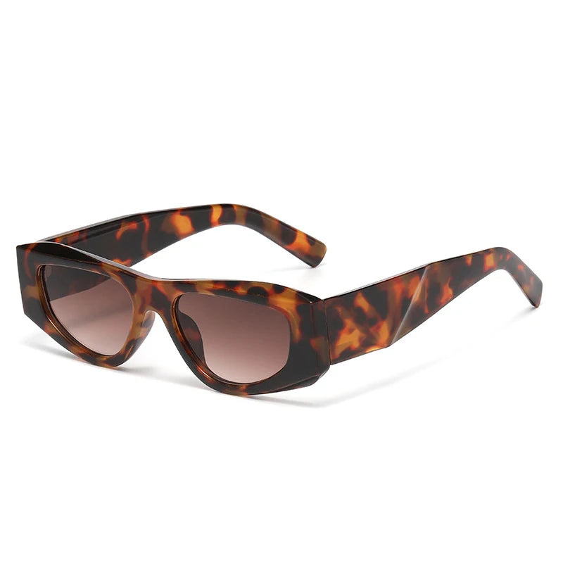 JNPCXI New Irregular Square Women Sunglasses Leopard Gradient Shades UV400 Men Brand Designer Trending Punk Sun Glasses