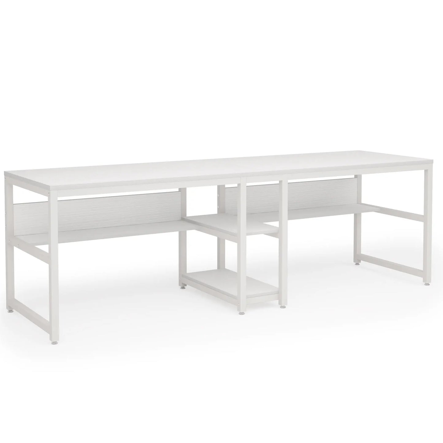 Tribesign Two Person Desk with Bookshelf, 78.7 Computer Office Double Work Desk
