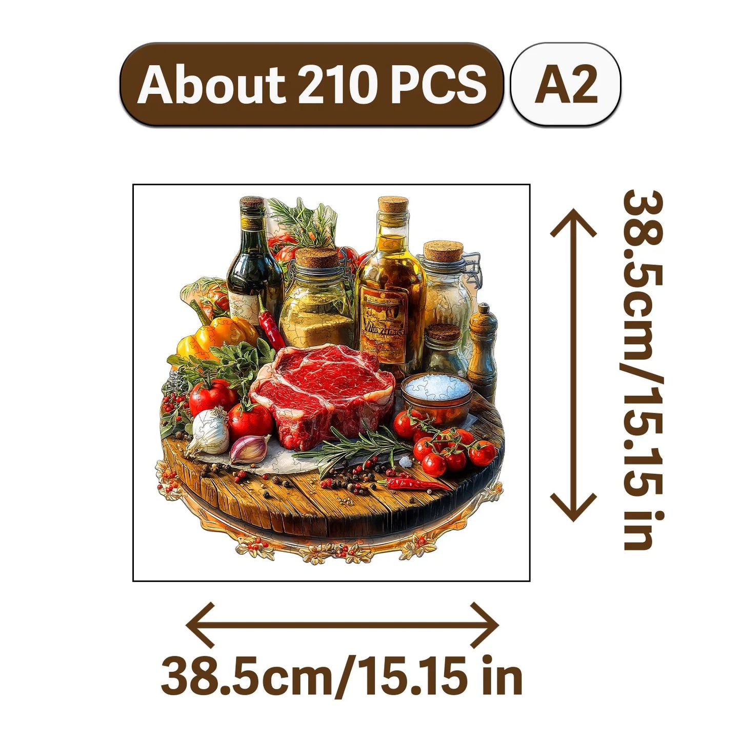 Gourmet Feast Theme Wooden Jigsaw Puzzle Wood Home Decor Painting Christmas and Halloween Gift Toy For Teen And Kid
