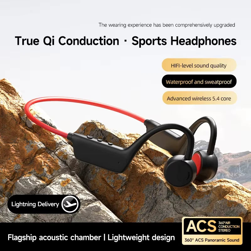 New Bone Conduction Headphones Wireless IPX8 Waterproof Swimming Sports Headset Bluetooth 5.4 With Mic For Exercise Fitness
