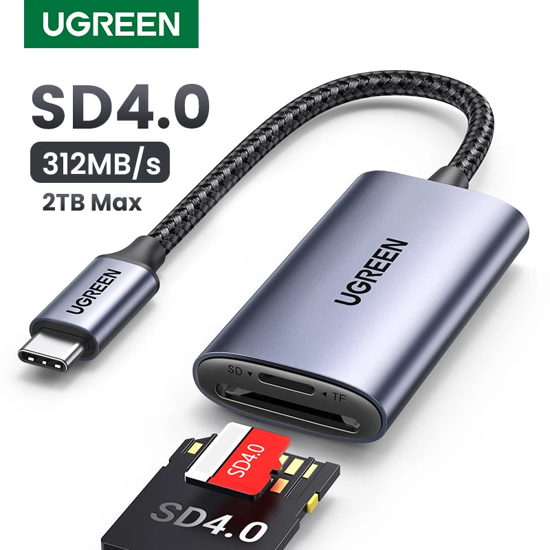 Card Reader 170MB/s USB-C to SD MicroSD TF Memory Card Adapter for Phone Latop