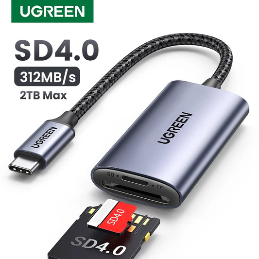 Card Reader 170MB/s USB-C to SD MicroSD TF Memory Card Adapter for Phone Latop