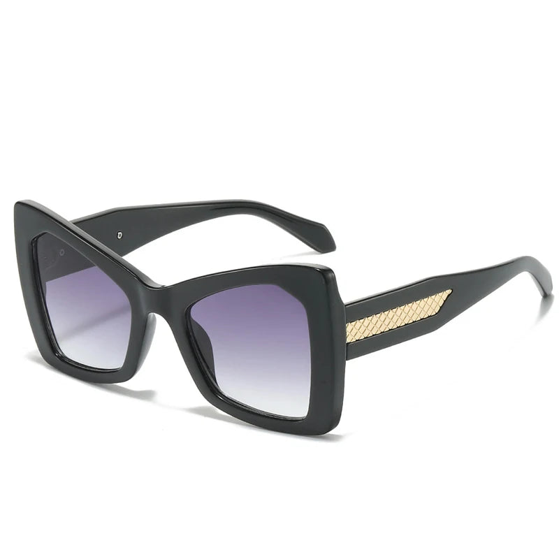 JNPCXI New Fashion Square Oversized Double Color Women Sunglasses Retro Gradient Lens Shades UV400 Men Trending Sun Glasses