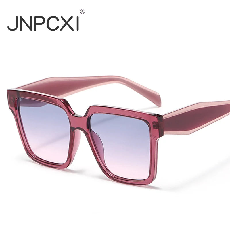 JNPCXI New Vintage Square Sunglasses Men Women Retro Purple Sun Glasses Unisex Ins Popular Shades Women Eyewear UV400