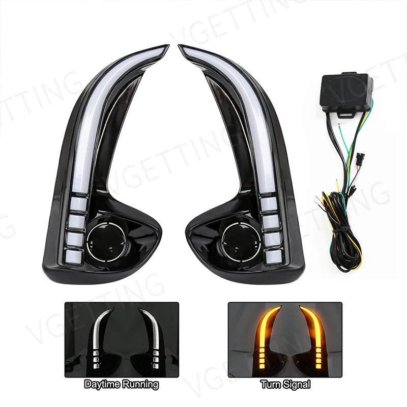 Led DRL For Toyota Yaris Vios 2020 2021 2022 Daytime Running Light Fog Lamp Turn Signal Front Bumper Yellow White Accessories