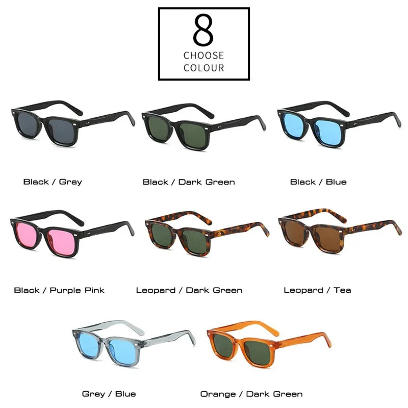 JNPCXI New Retro Square Women Rivets Sunglasses Fashion Blue Shades UV400