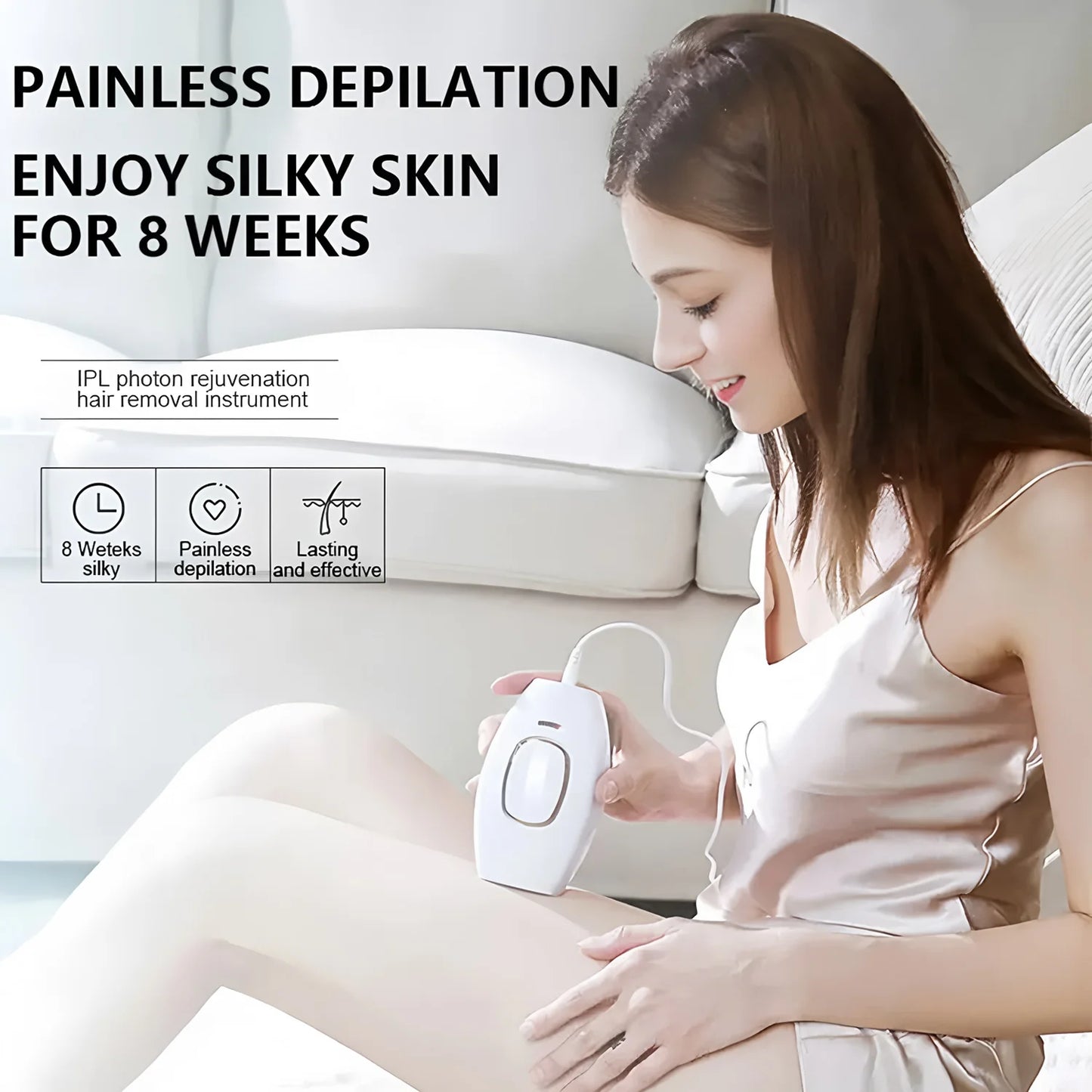 Laser Hair Removal Unlimited Flash Ice-cooling IPL Device, Long-Lasting Results