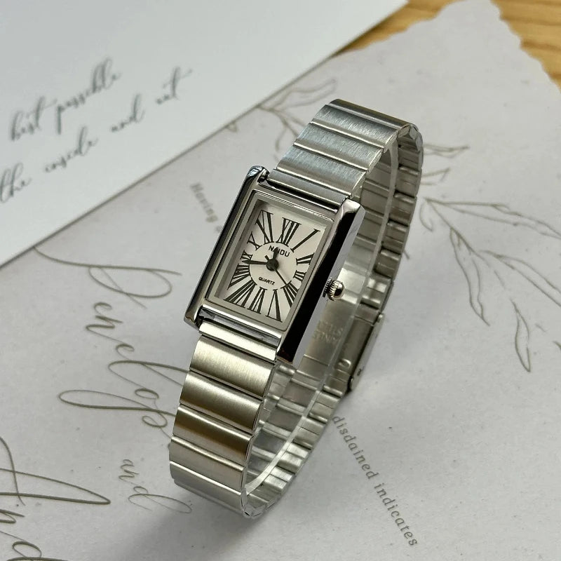 Top Brand Square Women Quartz Watches Minimalist  Steel Strap Wristwatch Para Mujer Ladies Gifts Dropshipping Relógio Feminino
