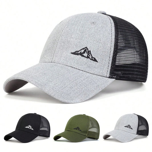 Unisex Mountain Range Embroidery Baseball Net Caps Season Adjustable Simple Hats