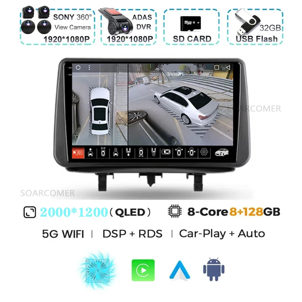 Android 15 For Opel Meriva B 2009-2014 2K QLED Android Car Radio Multimedia Video Player BT AI Voice CarPlay 4G Stereo Head Unit