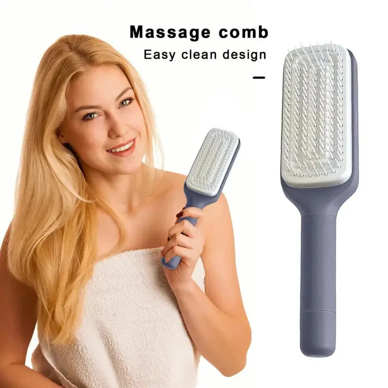 Rotating Comb Long Handle Anti-Static Scalp Massage Hair Comb, Women Self Care
