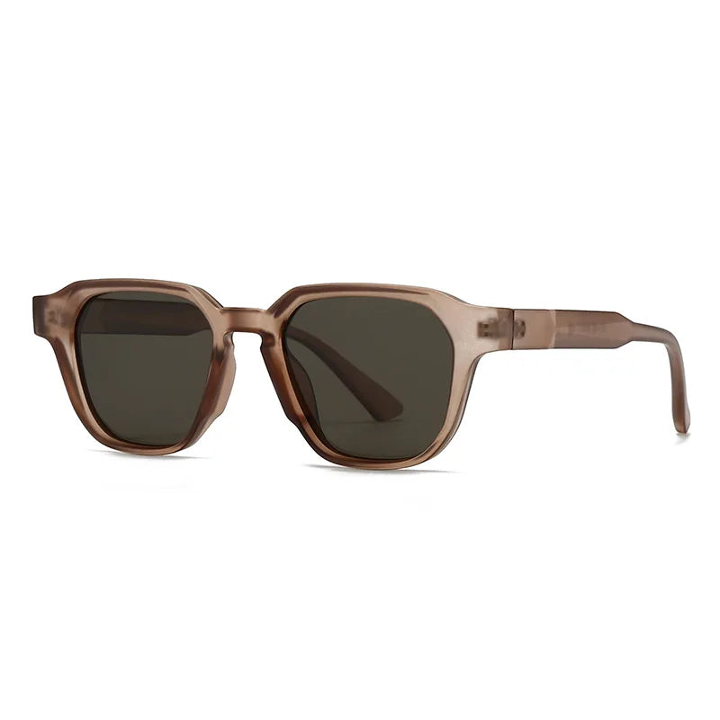 JNPCXI New Ins Popular Fashion Women Square Sunglasses Shades UV400 Retro Tea Tea Men Trending Sun Glasses