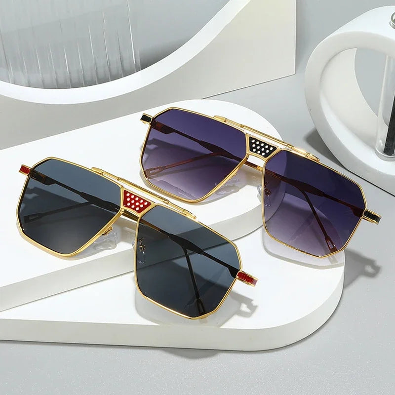 JNPCXI Retro Quality Metal Square Women Luxury Sunglasses Shades UV400 Fashion Gradient Men Sun Glasses