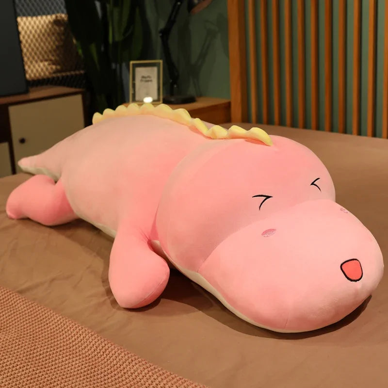 New Huggable Big Long Cute Dinosaur Plush Toy Soft Cartoon Animal Crocodile Stuffed Doll Boyfriend Pillow Kid Girl Birthday Gift