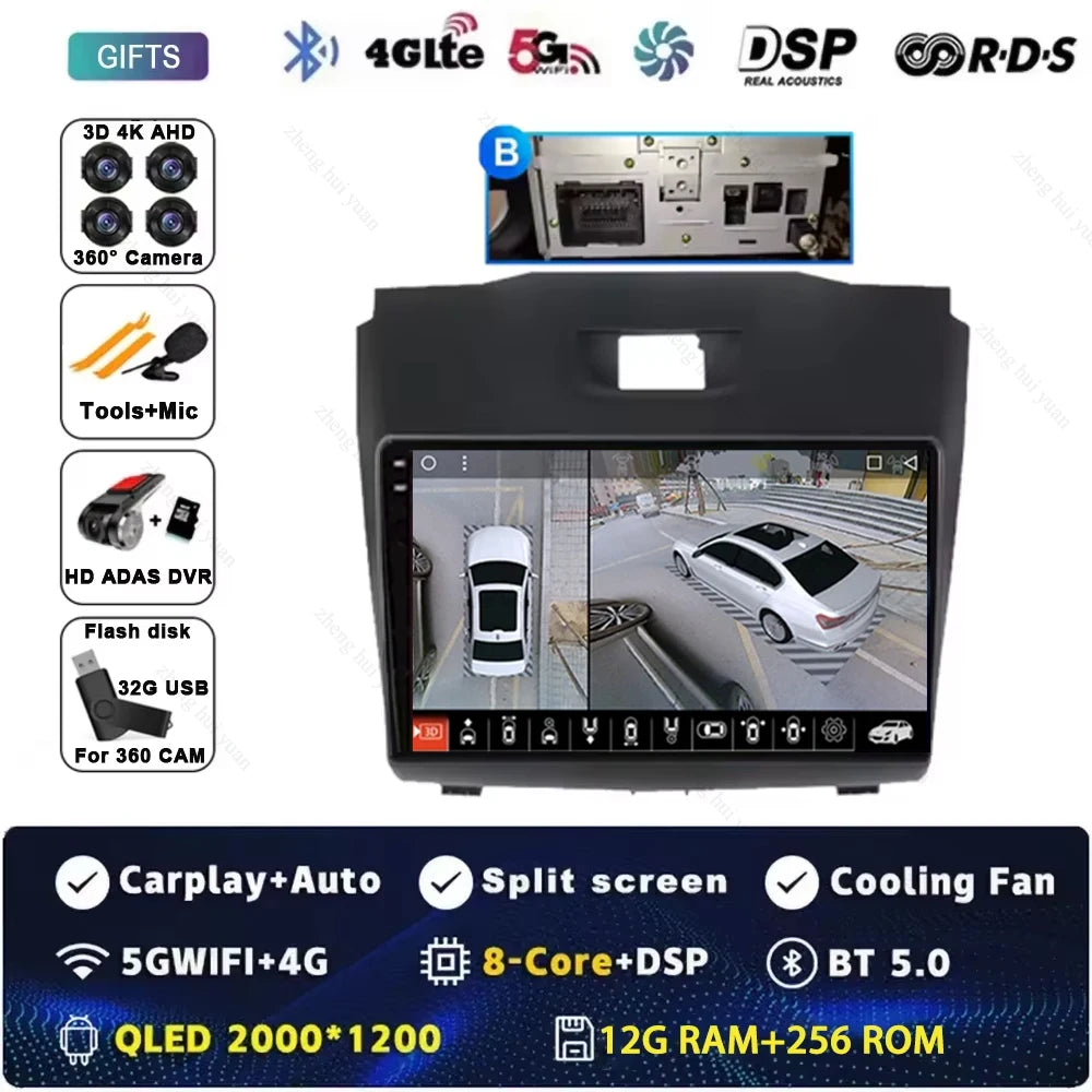 Android 15 Car Carplay Player For Chevrolet Holden S10 TRAILBLAZER COLORADO ISUZU DMAX GPS Radio Audio Multimedia Stereo BT Navi