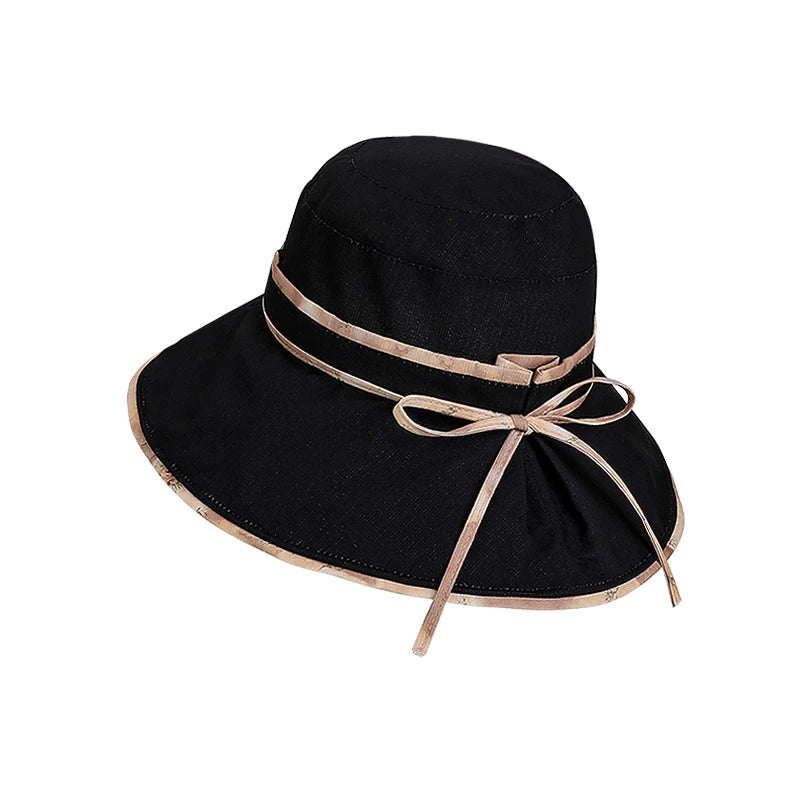 6144-New spring and summer outdoor sun protection hats for ladies, stylish and versatile wide-brimmed fisherman hats,suitablefor