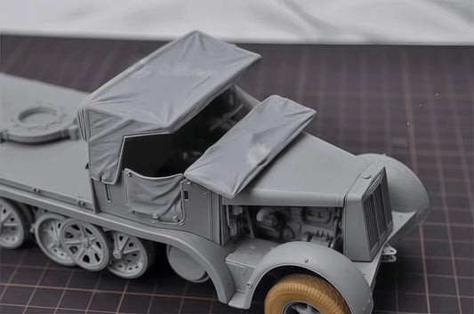 1/35 Cast Resin Model Assembly Kit, Sd.kfz 7/1 Half Track Anti-aircraft Gun Resin Shed, Unpainted