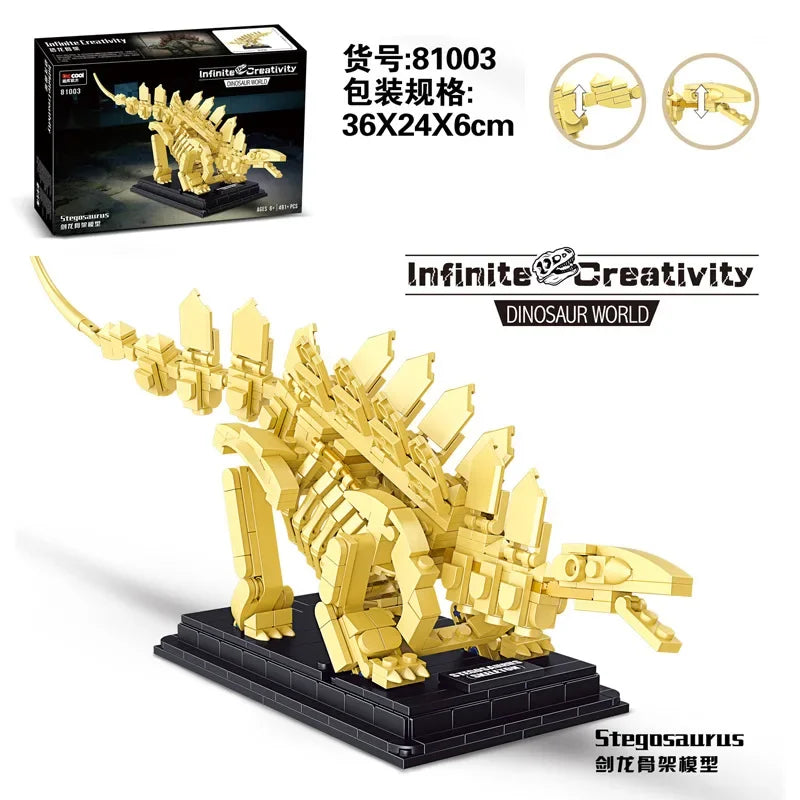 Dinosaur skeleton arrangement model building blocks Education Kids assembly