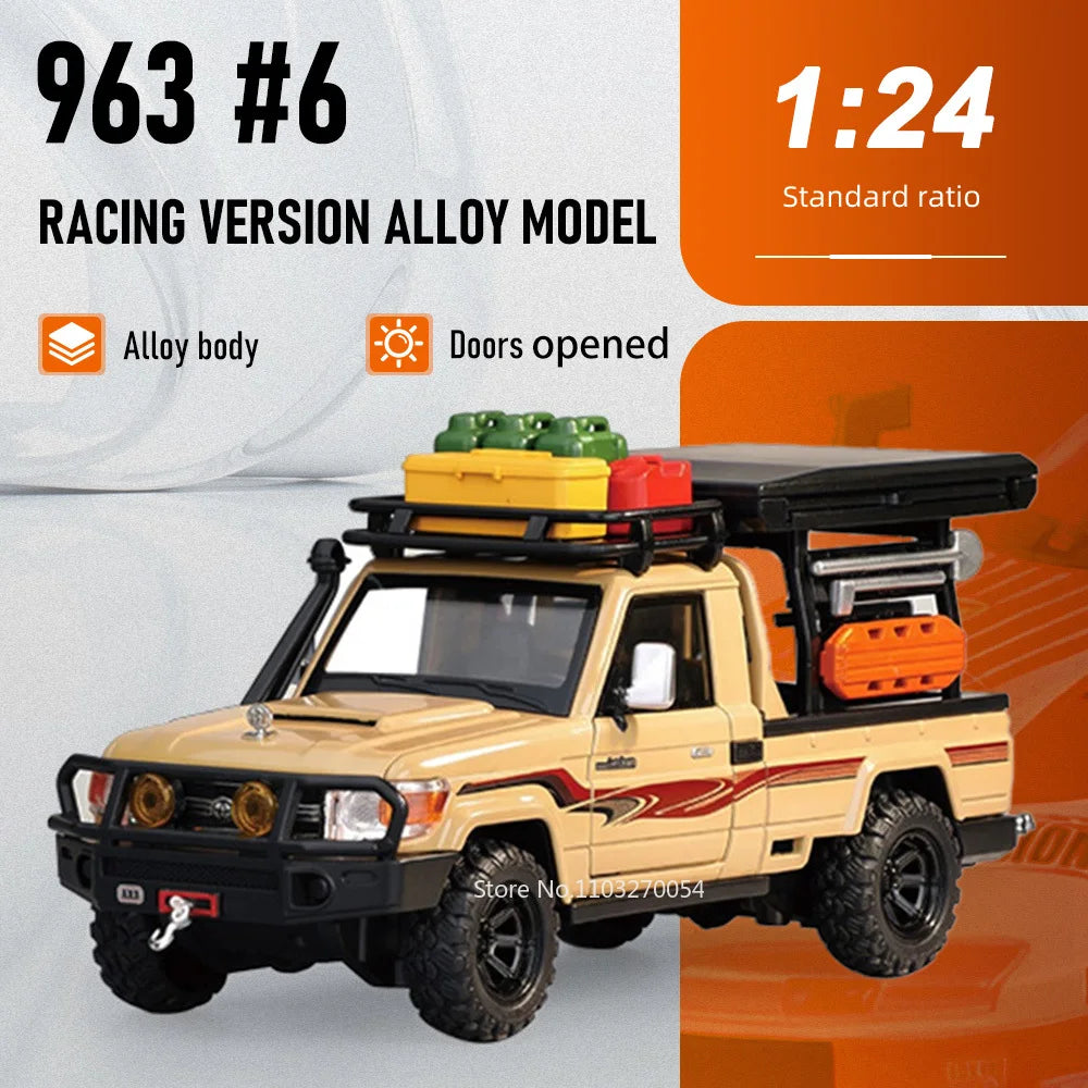 1:32 Land Cruiser LC79 Miniature Model Alloy Diecast Toys Car Front Wheel Steering Doors Opened Shock Absorption Vehcie Boy Gift