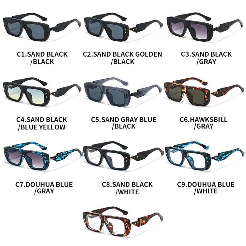 JNPCXI Luxury Square Sunglasses for Men Flat Top UV400 Sun Glasses Women Brand Designer Trendy Female Shades Anti Blue Light